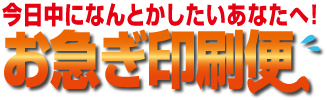 今日中になんとかしたいあなたへ！お急ぎ印刷便